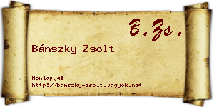 Bánszky Zsolt névjegykártya